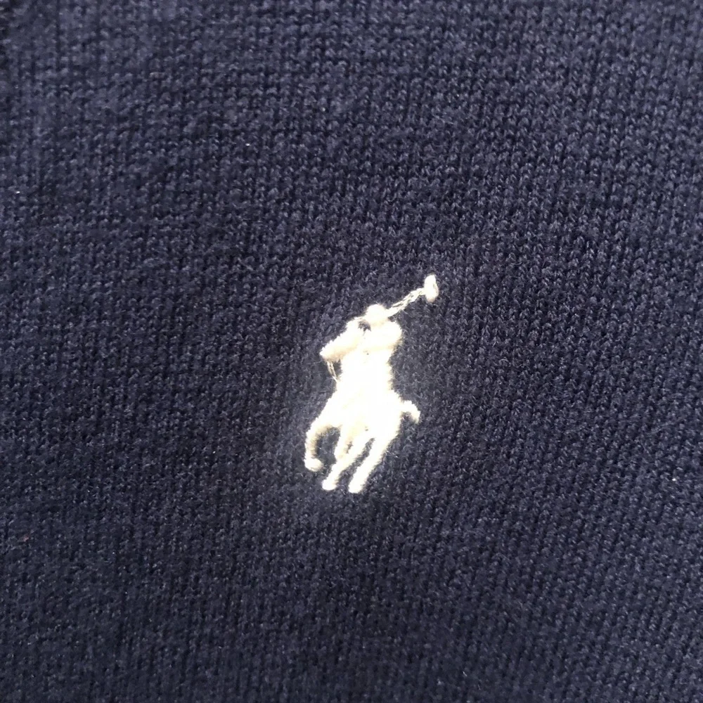 Polo Ralph Lauren V~Neck Sweater XL Navy Cashmere Blend White Pony Casual Soft
